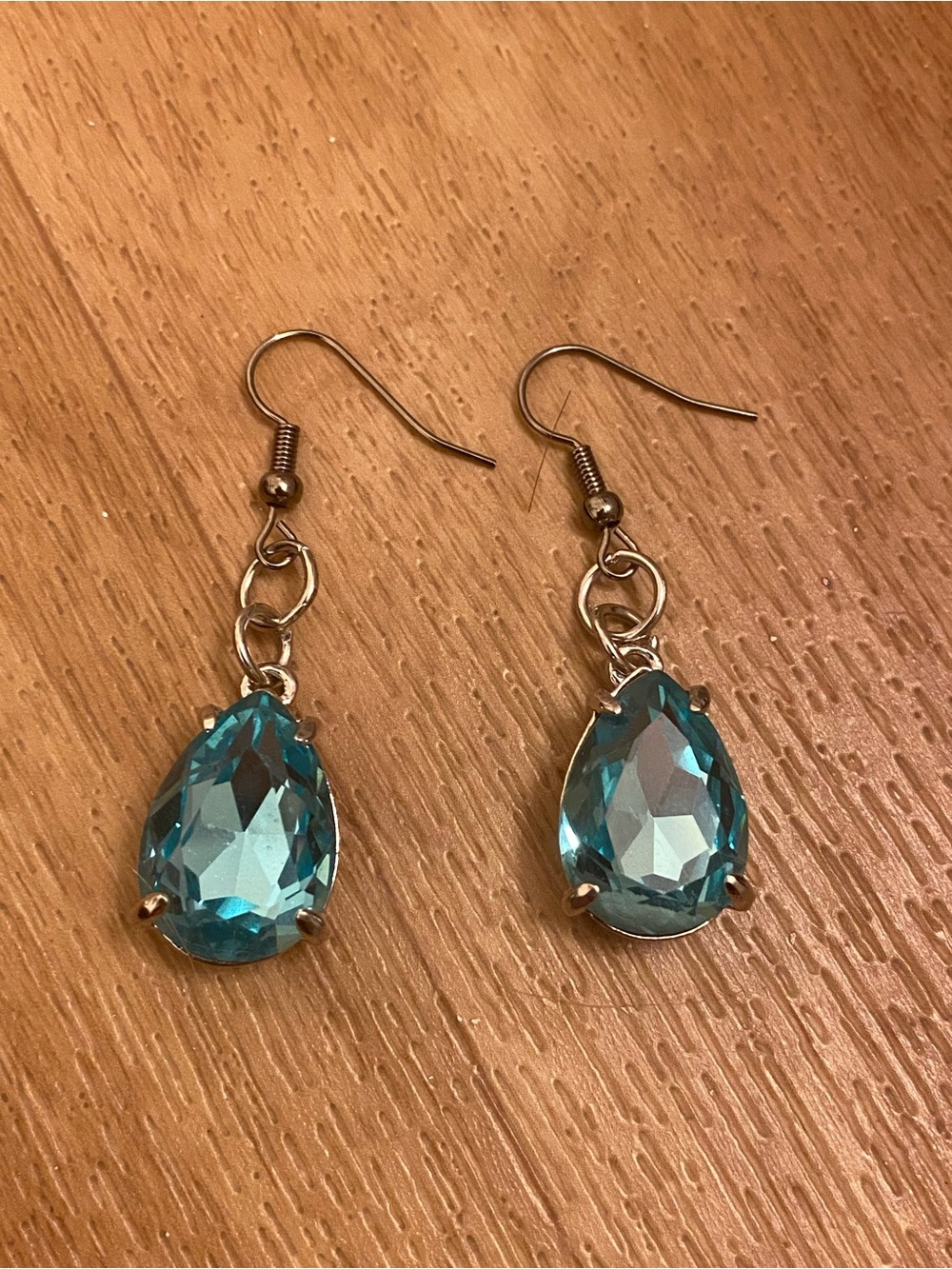 Blue Teardrop Crystal Drop Earrings - Women Jewelry